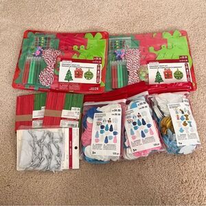 Set of 8 Creatology Christmas Craft Materials Foam Stickers Ornament Kits NEW